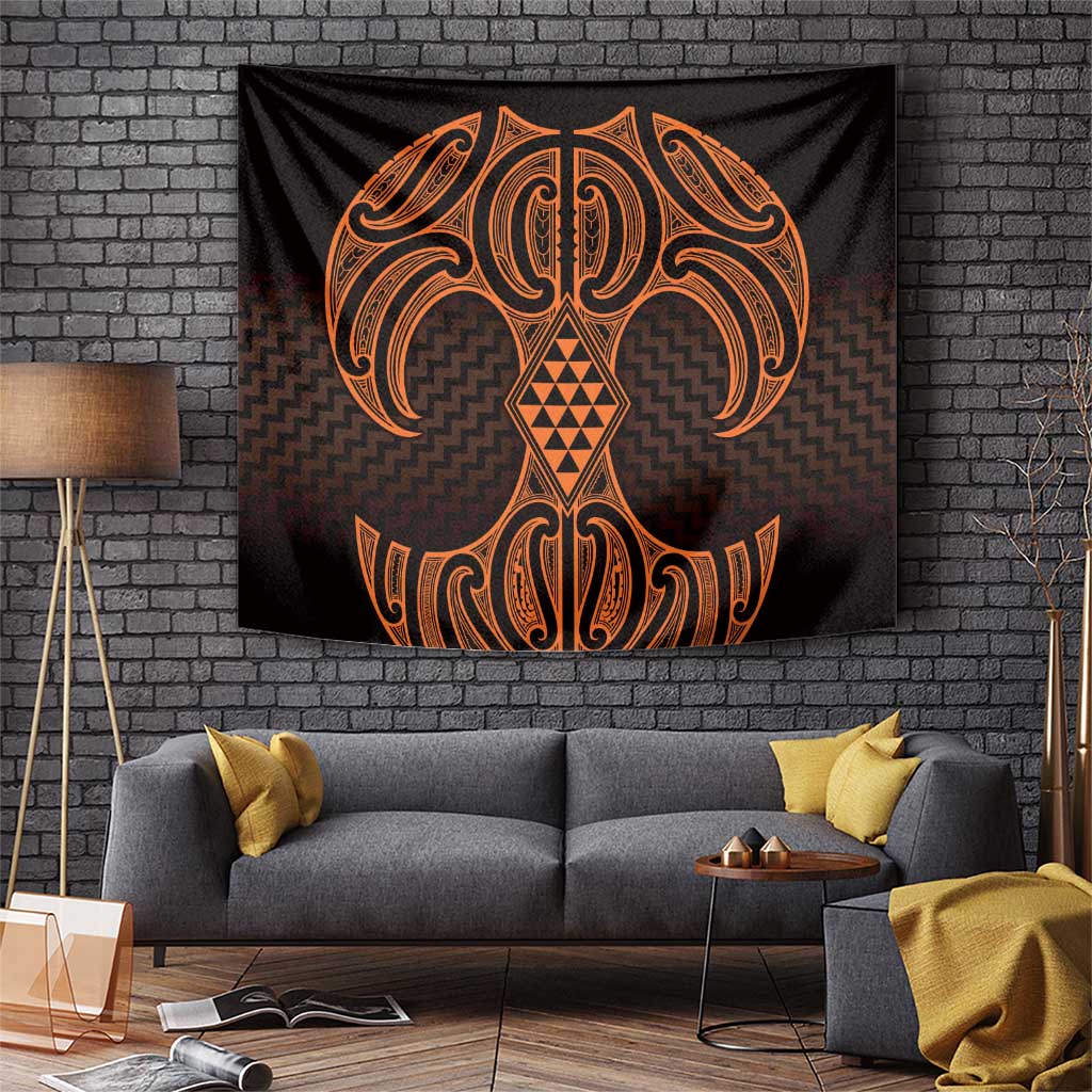Karaka Maori Ta Moko Poutama Art Tapestry