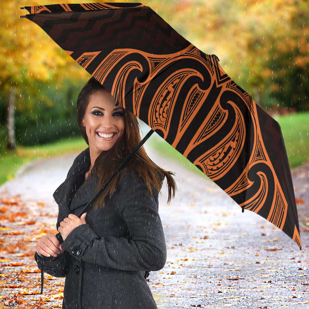 Karaka Maori Ta Moko Poutama Art Umbrella - Polynesian Pride