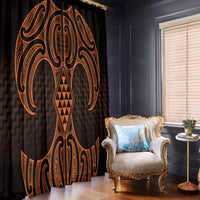 Karaka Maori Ta Moko Poutama Art Window Curtain
