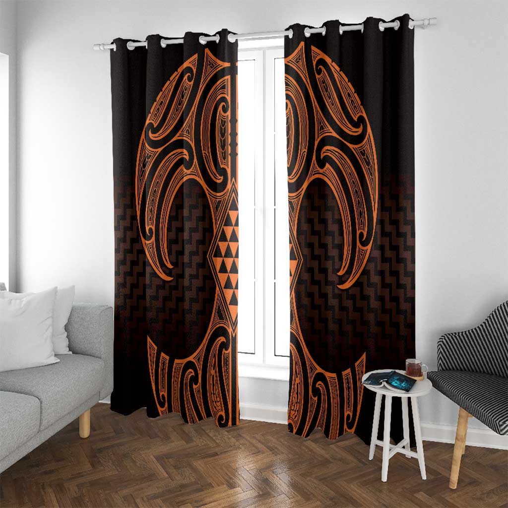 Karaka Maori Ta Moko Poutama Art Window Curtain