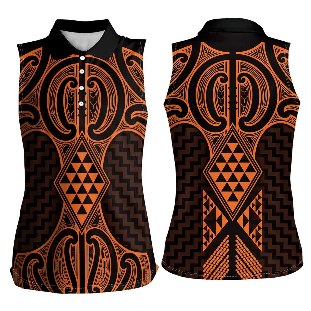 Karaka Maori Ta Moko Poutama Art Women Sleeveless Polo Shirt