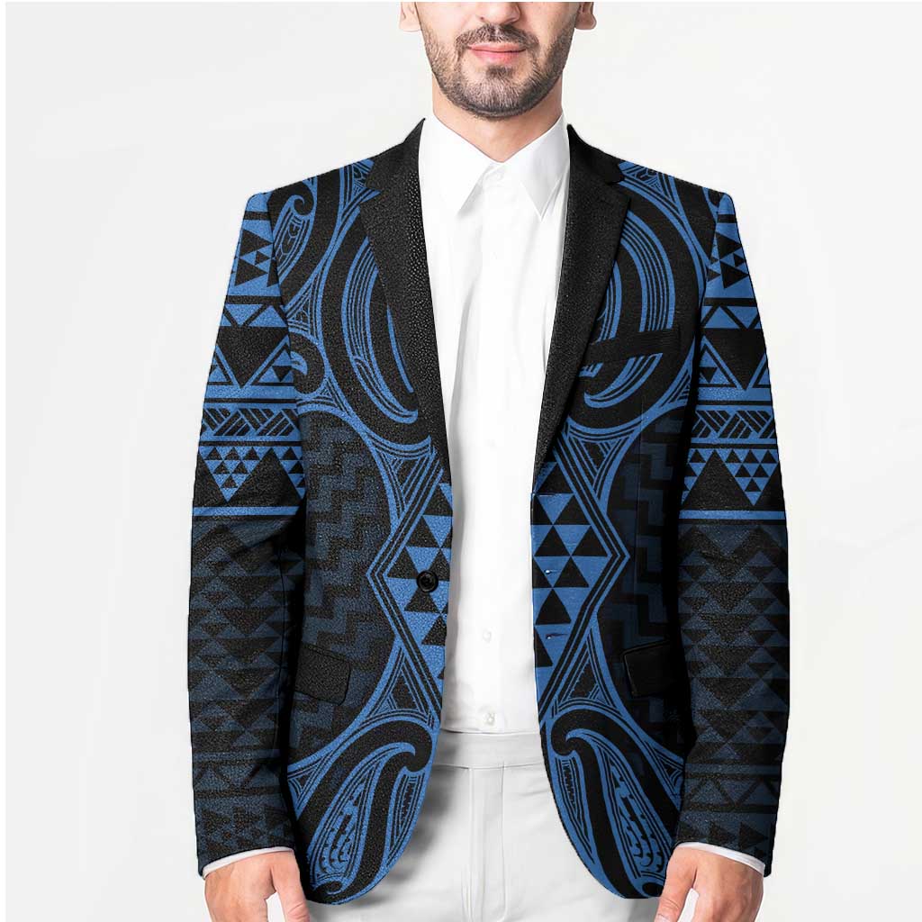Kikorangi Maori Ta Moko Poutama Art Blazer - Polynesian Pride