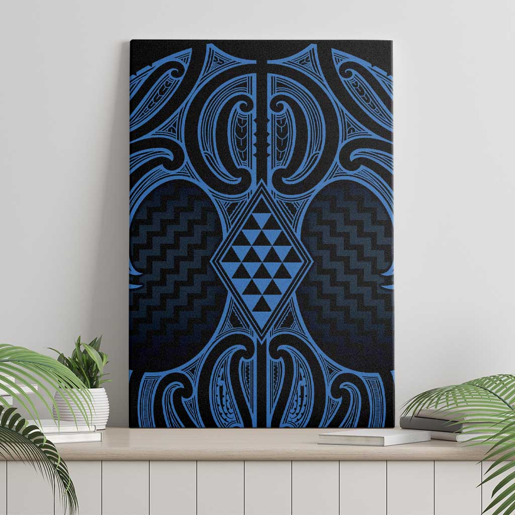 Kikorangi Maori Ta Moko Poutama Art Canvas Wall Art