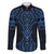 Kikorangi Maori Ta Moko Poutama Art Family Matching Off The Shoulder Long Sleeve Dress and Hawaiian Shirt