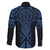 Kikorangi Maori Ta Moko Poutama Art Family Matching Off Shoulder Short Dress and Hawaiian Shirt