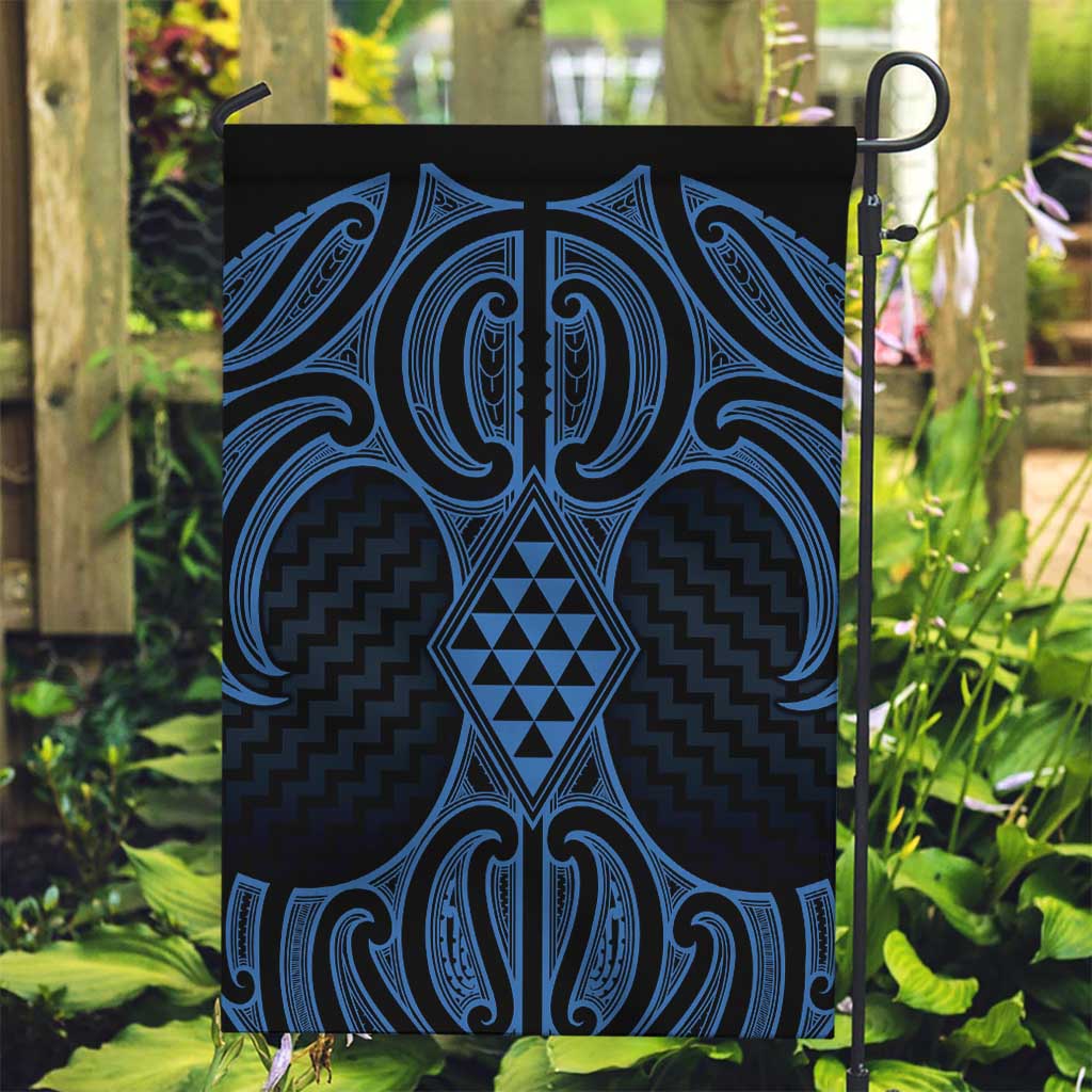 Kikorangi Maori Ta Moko Poutama Art Garden Flag LT9 Garden Flag Blue - Polynesian Pride