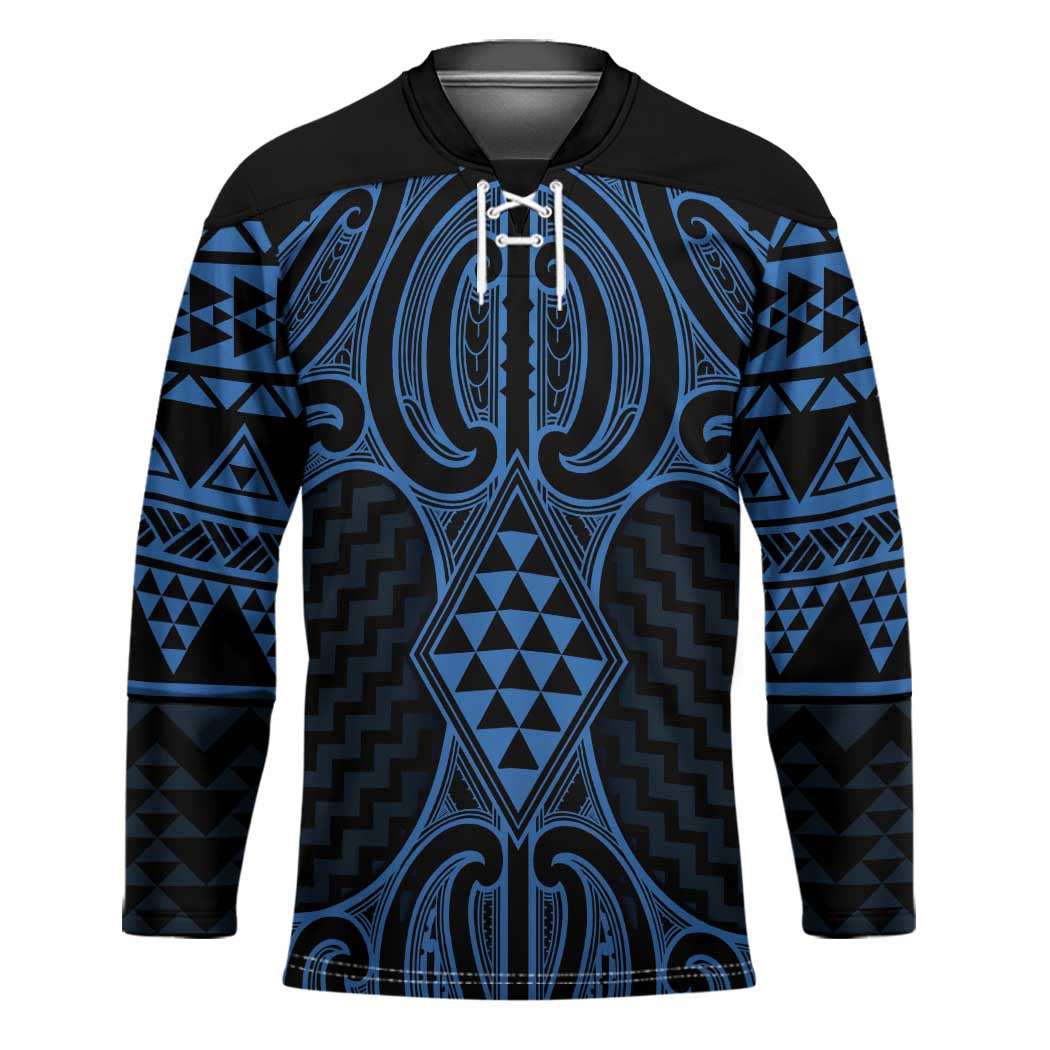 Kikorangi Maori Ta Moko Poutama Art Hockey Jersey - Polynesian Pride