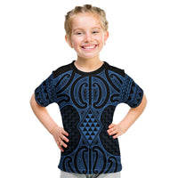 Kikorangi Maori Ta Moko Poutama Art Kid T Shirt