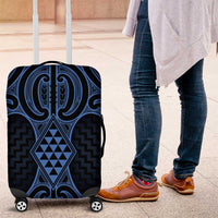 Kikorangi Maori Ta Moko Poutama Art Luggage Cover LT9 Blue - Polynesian Pride