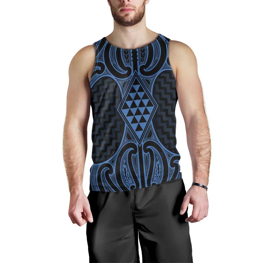 Kikorangi Maori Ta Moko Poutama Art Men Tank Top