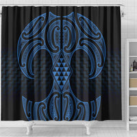 Kikorangi Maori Ta Moko Poutama Art Shower Curtain