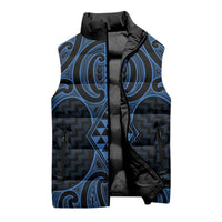Kikorangi Maori Ta Moko Poutama Art Sleeveless Puffer Jacket - Polynesian Pride