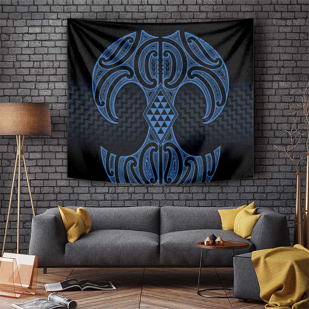 Kikorangi Maori Ta Moko Poutama Art Tapestry