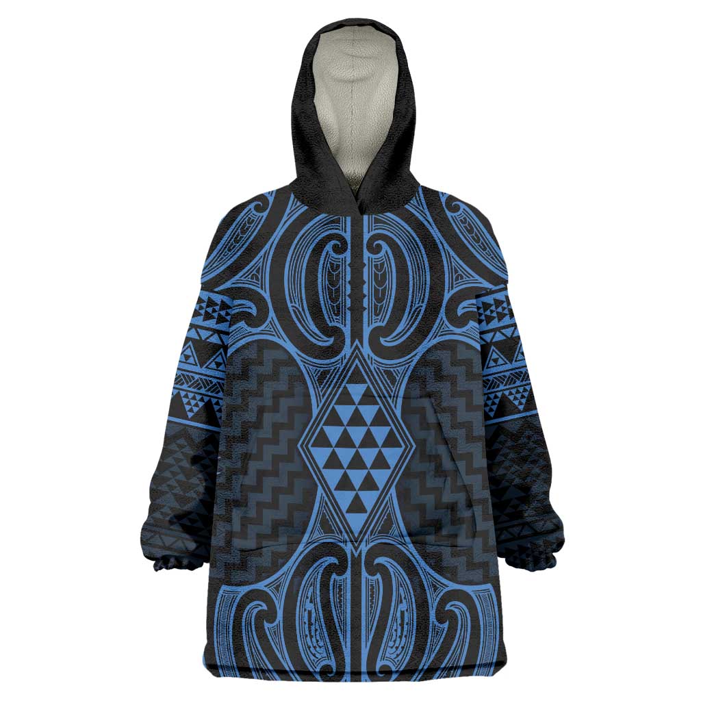 Kikorangi Maori Ta Moko Poutama Art Wearable Blanket Hoodie