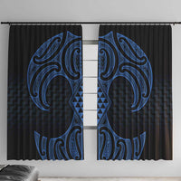 Kikorangi Maori Ta Moko Poutama Art Window Curtain