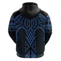 Kikorangi Maori Ta Moko Poutama Art Zip Hoodie