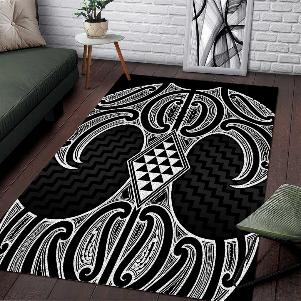 Ma Maori Ta Moko Poutama Art Area Rug