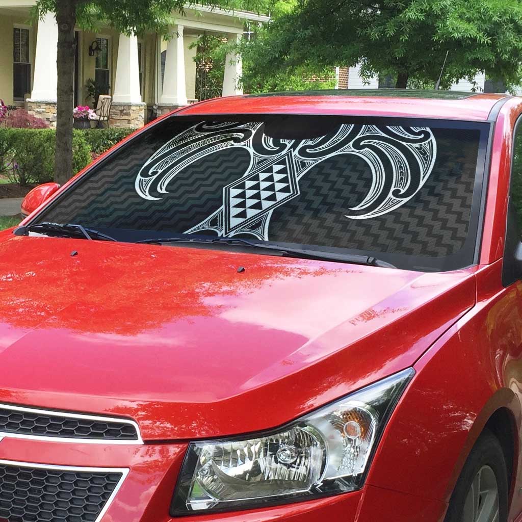 Ma Maori Ta Moko Poutama Art Auto Sun Shade - Polynesian Pride