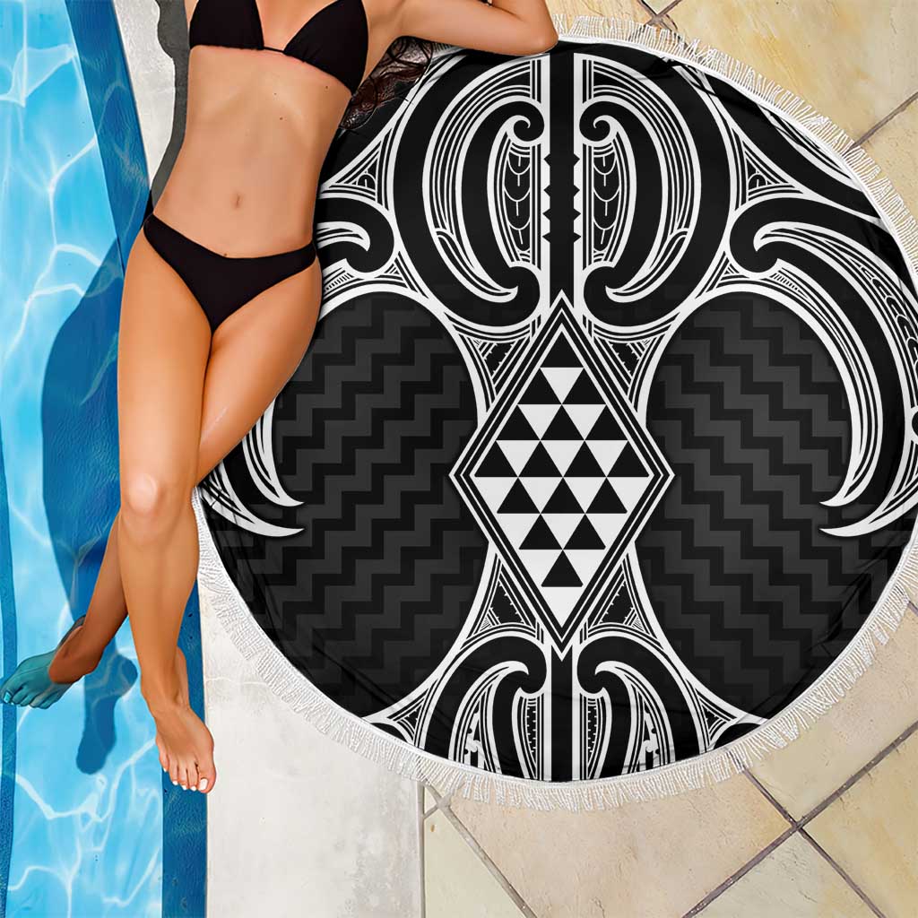 Ma Maori Ta Moko Poutama Art Beach Blanket