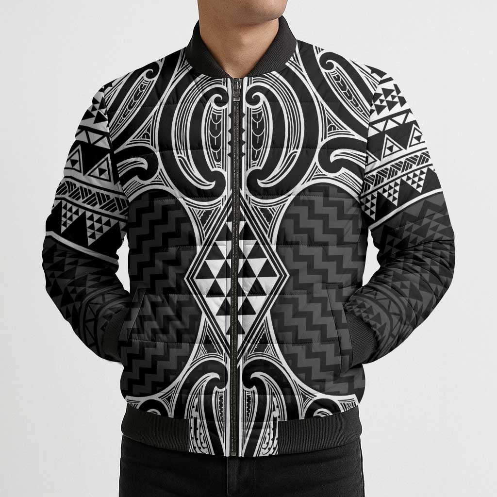 Ma Maori Ta Moko Poutama Art Bomber Puffer Jacket - Polynesian Pride