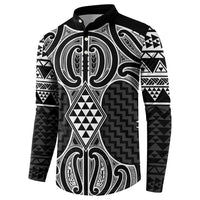 Ma Maori Ta Moko Poutama Art Button Sweatshirt