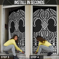 Ma Maori Ta Moko Poutama Art Door Cover - Polynesian Pride
