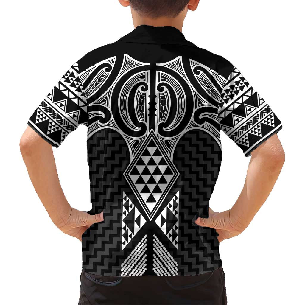 Ma Maori Ta Moko Poutama Art Family Matching Long Sleeve Bodycon Dress and Hawaiian Shirt