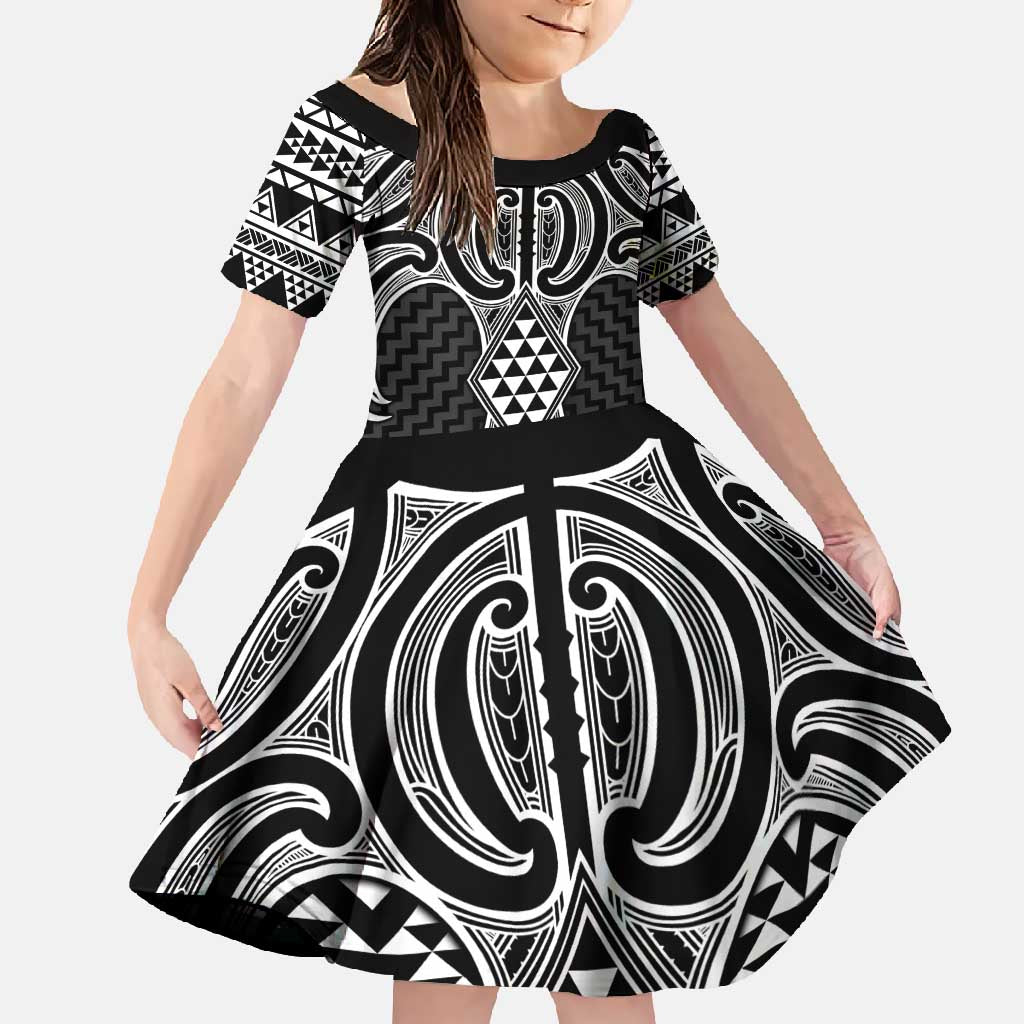 Ma Maori Ta Moko Poutama Art Family Matching Long Sleeve Bodycon Dress and Hawaiian Shirt