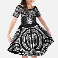 Ma Maori Ta Moko Poutama Art Family Matching Long Sleeve Bodycon Dress and Hawaiian Shirt