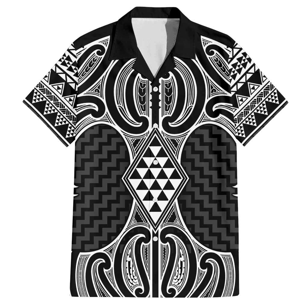 Ma Maori Ta Moko Poutama Art Family Matching Long Sleeve Bodycon Dress and Hawaiian Shirt