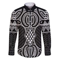 Ma Maori Ta Moko Poutama Art Family Matching Long Sleeve Bodycon Dress and Hawaiian Shirt