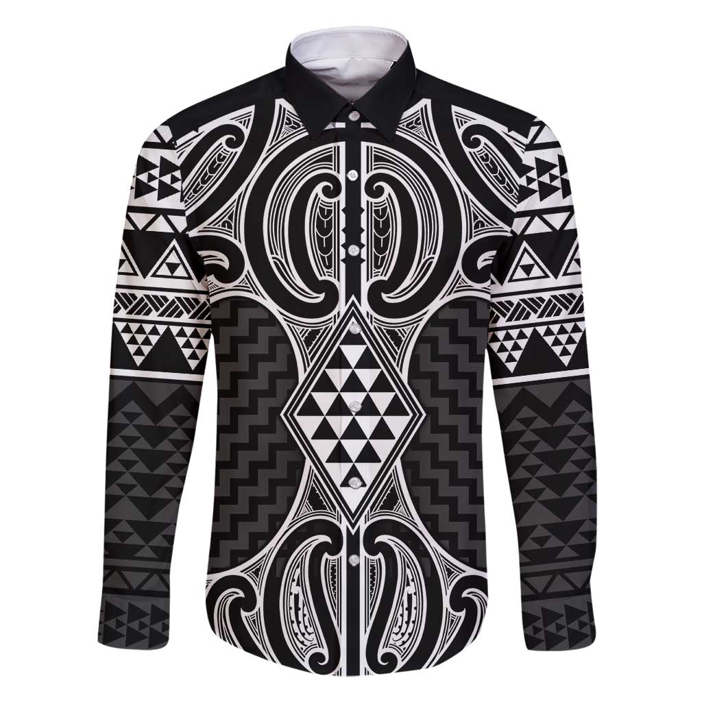 Ma Maori Ta Moko Poutama Art Family Matching Mermaid Dress and Hawaiian Shirt
