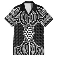 Ma Maori Ta Moko Poutama Art Family Matching Off The Shoulder Long Sleeve Dress and Hawaiian Shirt