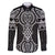 Ma Maori Ta Moko Poutama Art Family Matching Off The Shoulder Long Sleeve Dress and Hawaiian Shirt