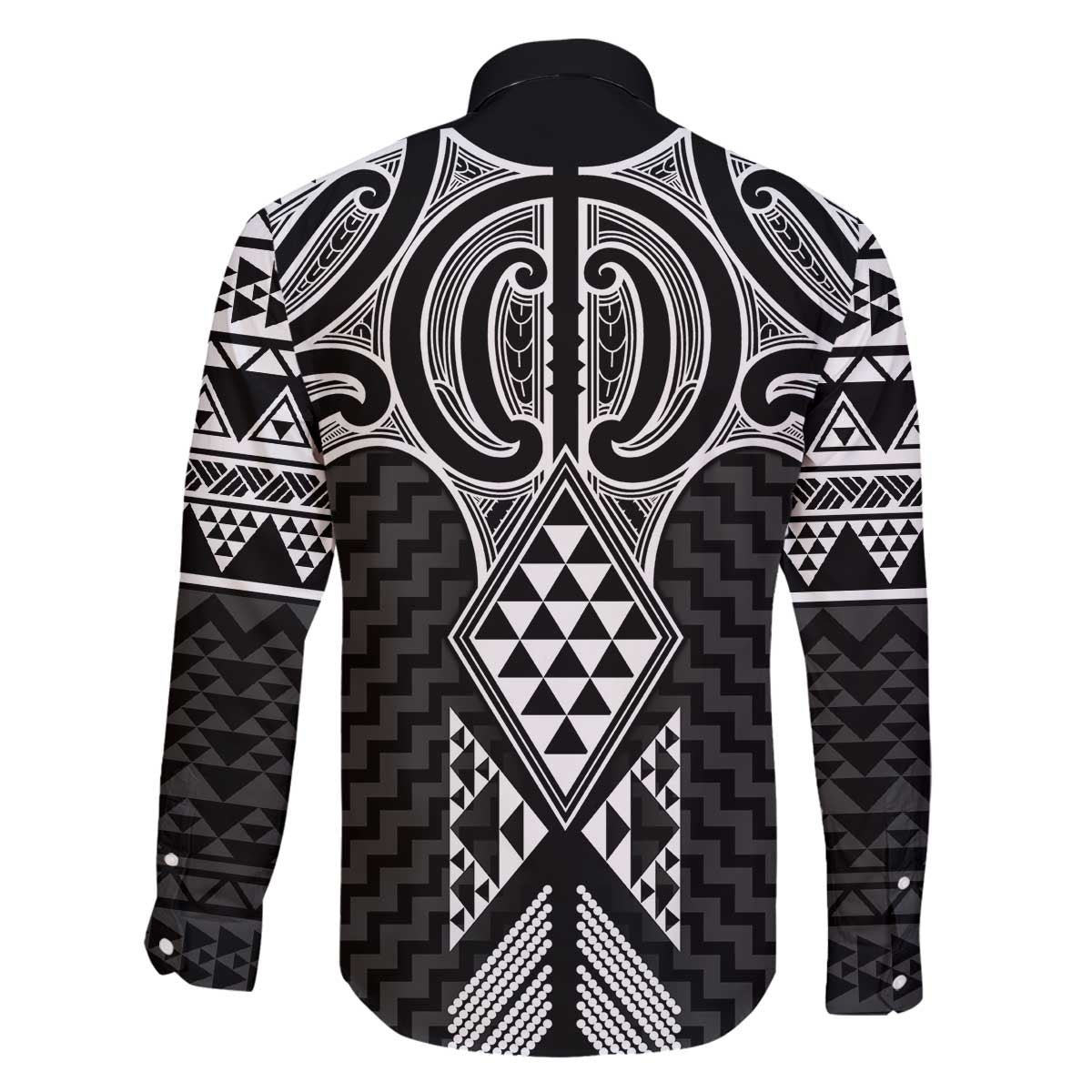 Ma Maori Ta Moko Poutama Art Family Matching Off The Shoulder Long Sleeve Dress and Hawaiian Shirt