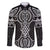 Ma Maori Ta Moko Poutama Art Family Matching Off Shoulder Short Dress and Hawaiian Shirt