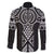 Ma Maori Ta Moko Poutama Art Family Matching Off Shoulder Short Dress and Hawaiian Shirt
