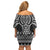 Ma Maori Ta Moko Poutama Art Family Matching Off Shoulder Short Dress and Hawaiian Shirt