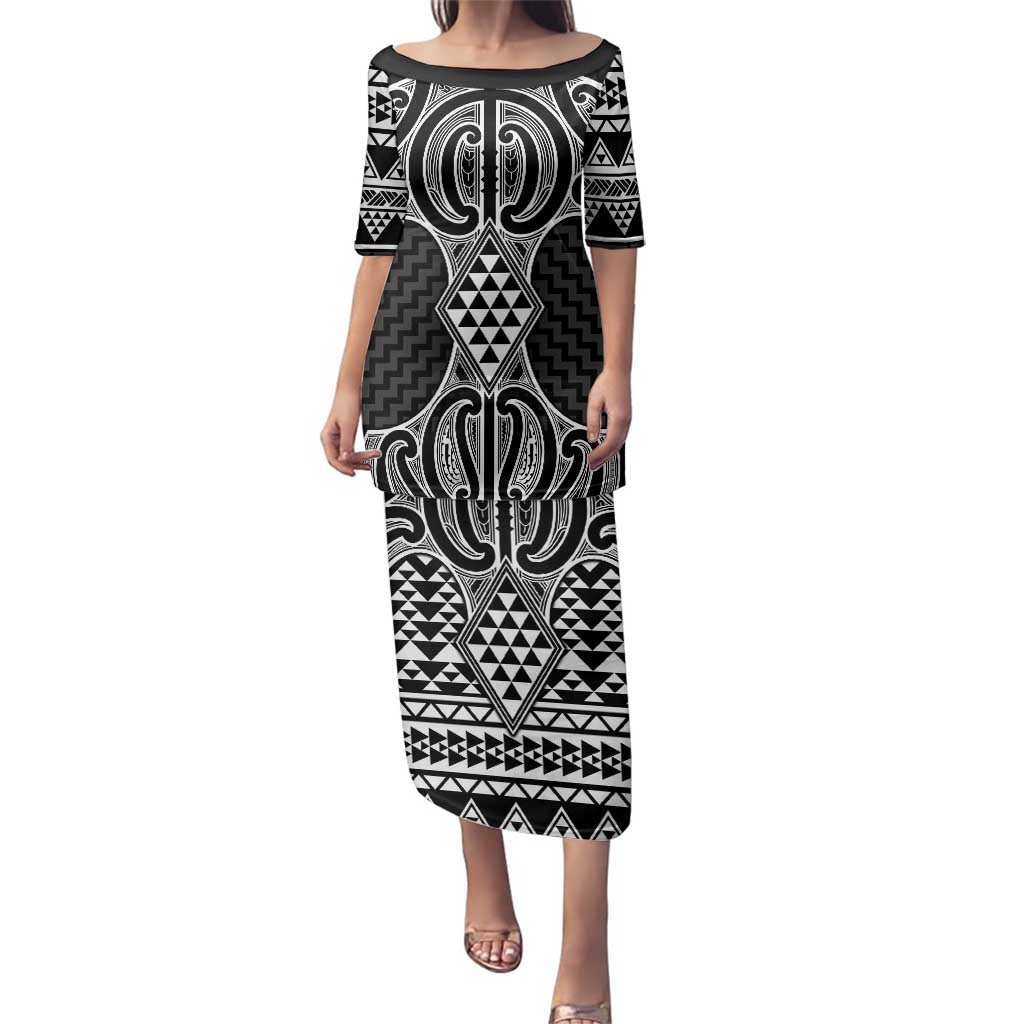 Ma Maori Ta Moko Poutama Art Family Matching Puletasi and Hawaiian Shirt