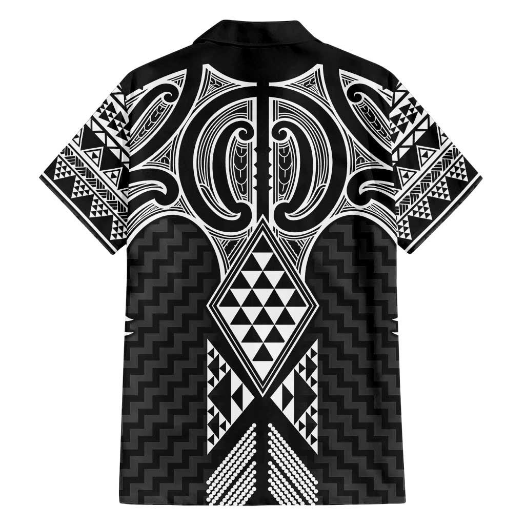 Ma Maori Ta Moko Poutama Art Family Matching Short Sleeve Bodycon Dress and Hawaiian Shirt