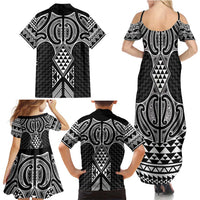 Ma Maori Ta Moko Poutama Art Family Matching Summer Maxi Dress and Hawaiian Shirt