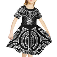 Ma Maori Ta Moko Poutama Art Kid Short Sleeve Dress