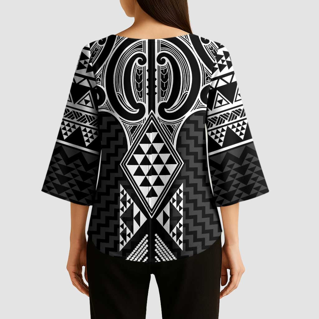 Ma Maori Ta Moko Poutama Art Kimono Sleeve Blouse - Polynesian Pride