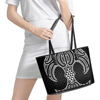 Ma Maori Ta Moko Poutama Art Leather Tote Bag