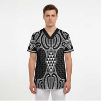 Ma Maori Ta Moko Poutama Art Scrub Top - Polynesian Pride