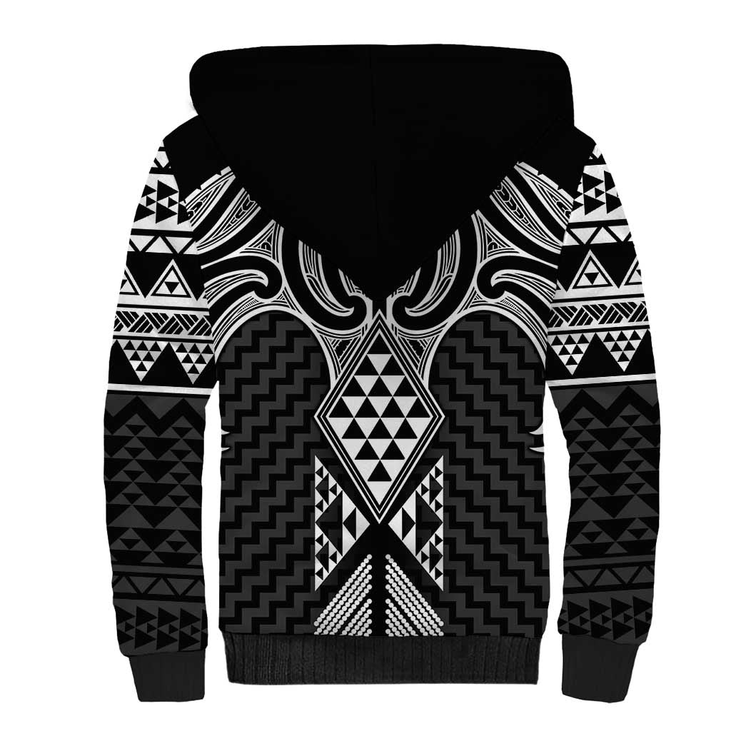 Ma Maori Ta Moko Poutama Art Sherpa Hoodie