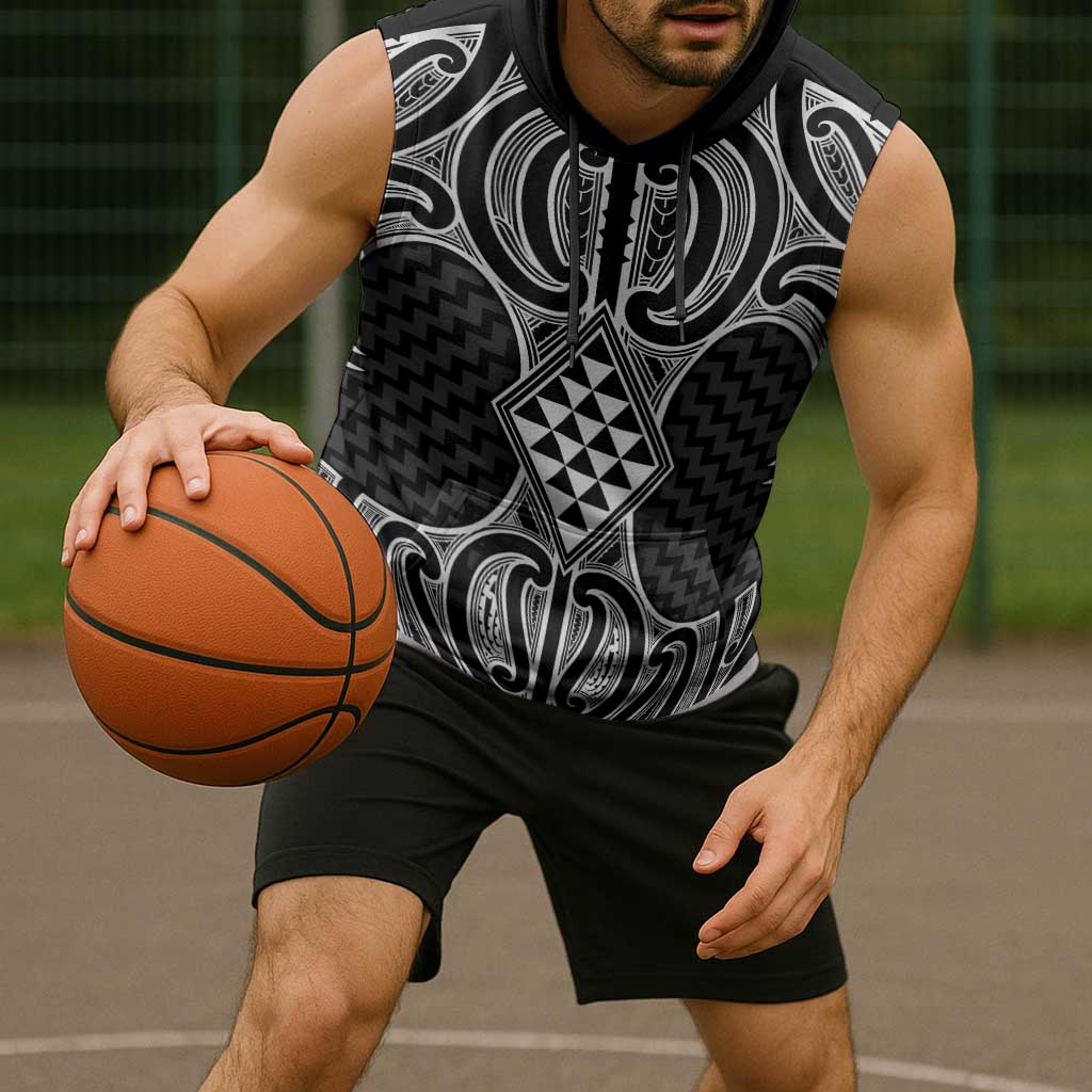 Ma Maori Ta Moko Poutama Art Sleeveless Hoodie - Polynesian Pride