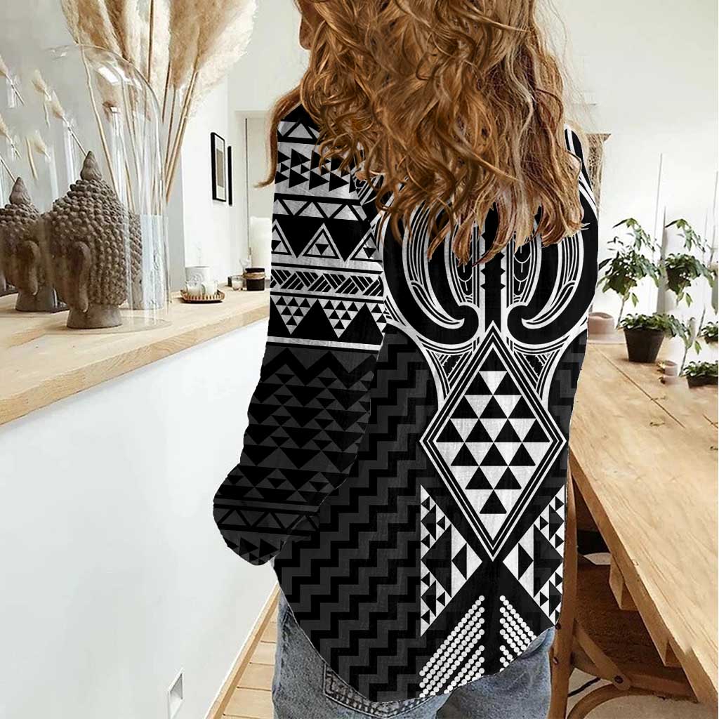 Ma Maori Ta Moko Poutama Art Women Casual Shirt