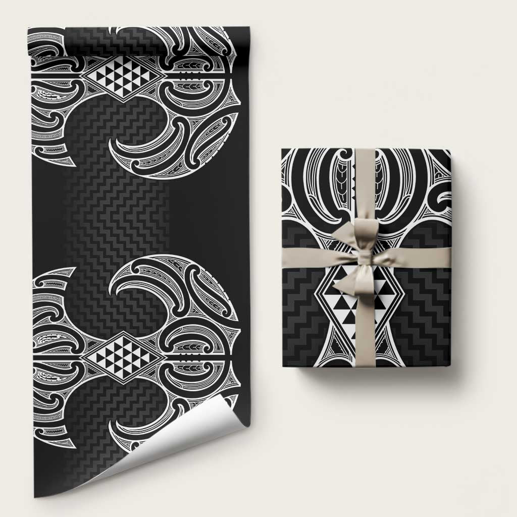 Ma Maori Ta Moko Poutama Art Wrapping Paper LT9 58" × 23" White - Polynesian Pride