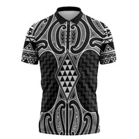 Ma Maori Ta Moko Poutama Art Zipper Polo Shirt - Polynesian Pride